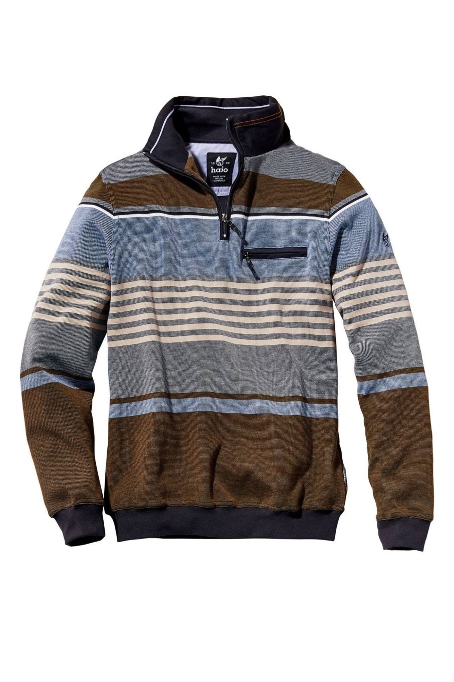 Herren hajo | Hajo Streifensweater Stayfresh