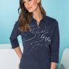 Damen Rabe | Rabe Langarm-Poloshirt