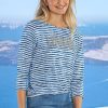 Damen Rabe | Rabe Druck-Streifenpullover